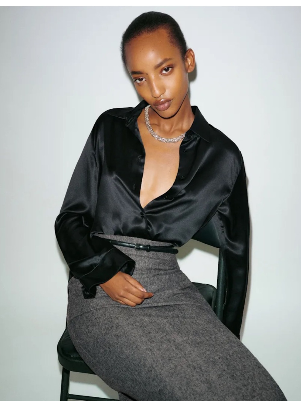 Reformation Alfie relaxed silk shirt